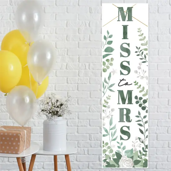 Big Dot of Happiness Boho Botanical Bride - Greenery Bridal Shower and Wedding Party Front Door Decoration - Vertical Banner {1}
