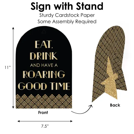 Big Dot of Happiness Roaring 20&rsquo;s - DIY 1920s Art Deco Jazz Party Signs - Snack Bar Decorations Kit - 50 Pieces {6}
