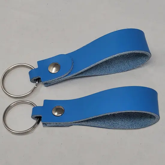 Blank Leather Keychains &ndash; DIY Engraving Kit, Pack of 10 (&frac34;" x 4.5") Ultra Blue {2}