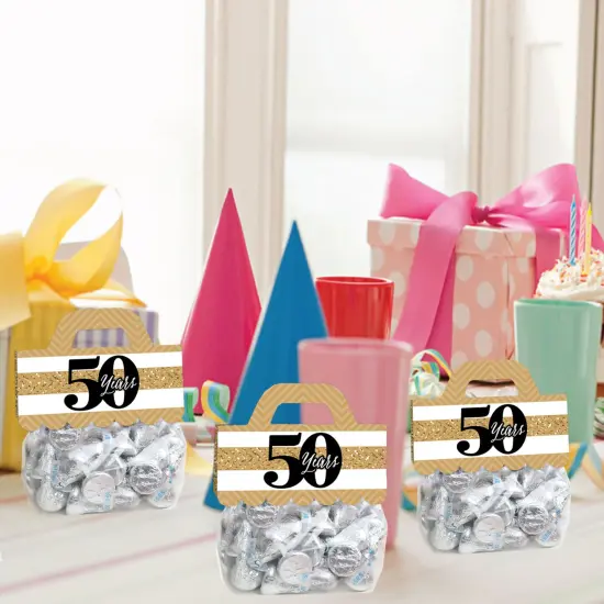 Big Dot of Happiness We Still Do 50th Wedding Anniversary - DIY Anniversary Party Clear Goodie Favor Bag Labels - Candy Bags with Toppers - Set of 24 {7}