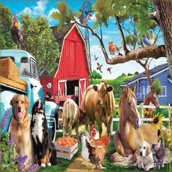 Sunsout Gathering in the Farmyard 1000 pc Jigsaw Puzzle 42255 {1}