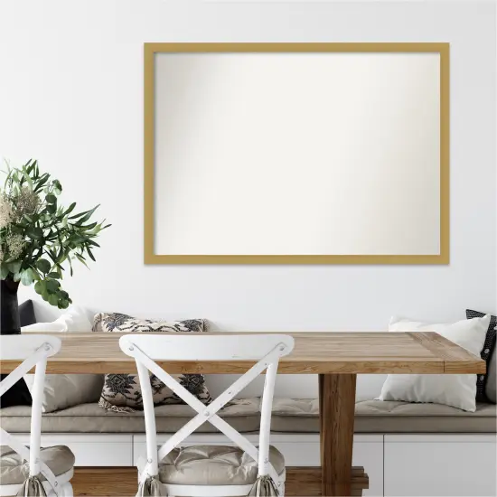 Amanti Art Non-Beveled Wall Mirror, Grace Brushed Gold Narrow Frame {6}