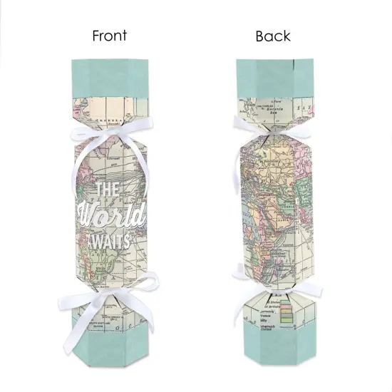 Big Dot of Happiness World Awaits - No Snap Travel Themed Party Table Favors - DIY Cracker Boxes - Set of 12 {7}