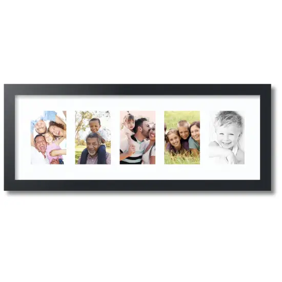 ArtToFrames Collage Photo Picture Frame with 5 - 4x6 inch Openings, Framed in Black with Over 62 Mat Color Options and Plexi Glass (CSM-3926-153) {7}