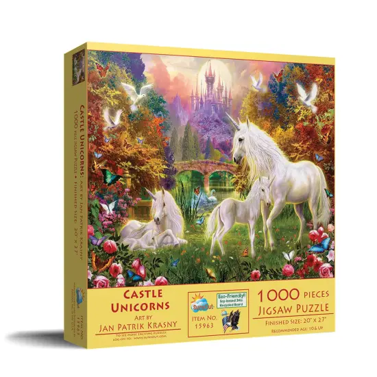 Sunsout Castle Unicorns 1000 pc Jigsaw Puzzle 15963 {3}