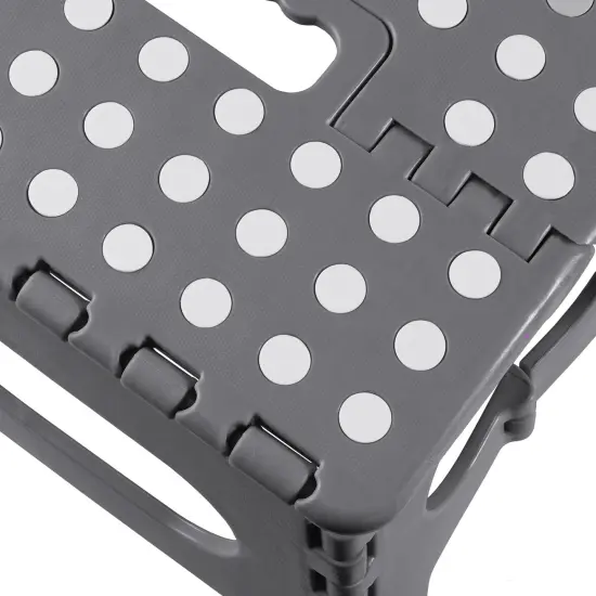 Casafield 9" Folding Step Stool with Handle, Gray - Portable Collapsible Small Plastic Foot Stool for Kids and Adults - Use in the Kitchen, Bathroom and Bedroom {5}