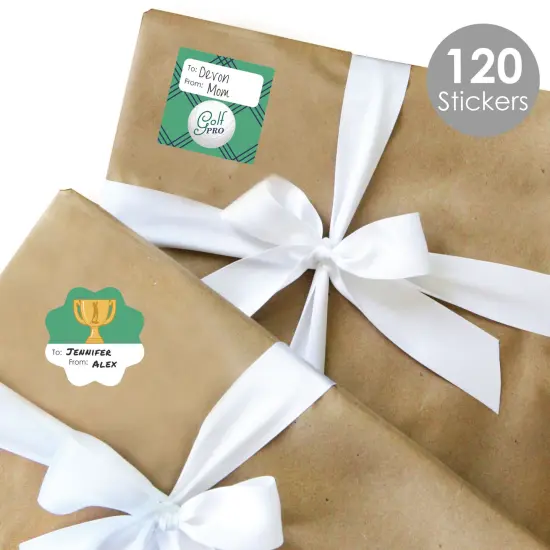 Big Dot of Happiness Par-Tee Time - Golf - Assorted Birthday or Retirement Party Gift Tag Labels - To and From Stickers - 12 Sheets - 120 Stickers {3}