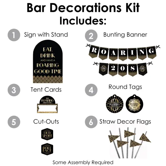 Big Dot of Happiness Roaring 20&rsquo;s - DIY 1920s Art Deco Jazz Party Signs - Snack Bar Decorations Kit - 50 Pieces {4}