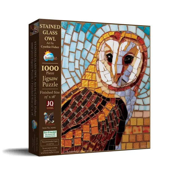 Sunsout Stained Glass Owl 1000 pc Jigsaw Puzzle 70703 {3}