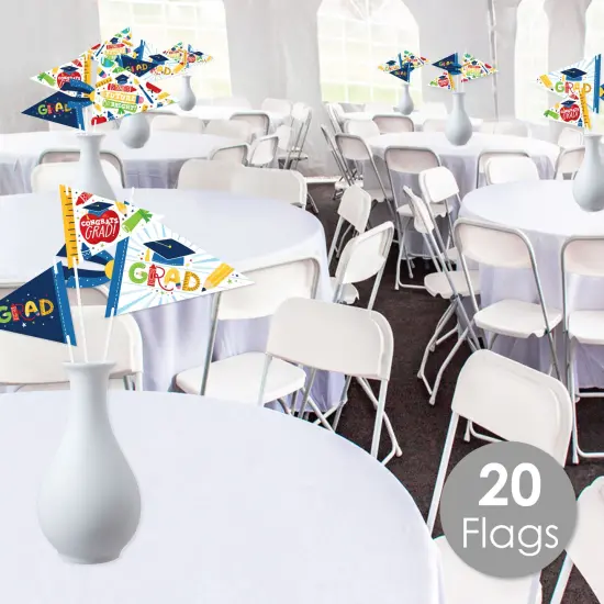 Big Dot of Happiness Elementary Grad - Triangle Kids Graduation Party Photo Props - Pennant Flag Centerpieces - Set of 20 {3}