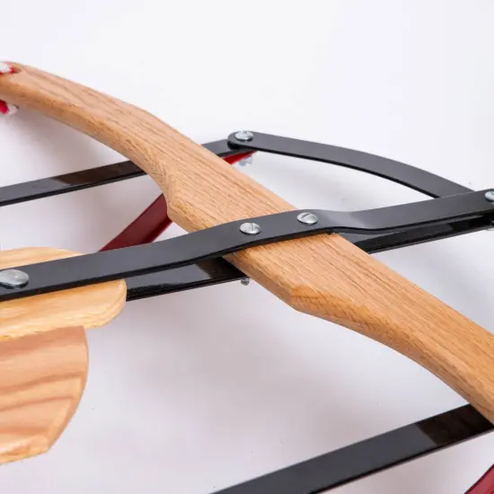 Lehman's Racer Amish Made Old Fashioned Solid Oak Steel Runner Sled {4}