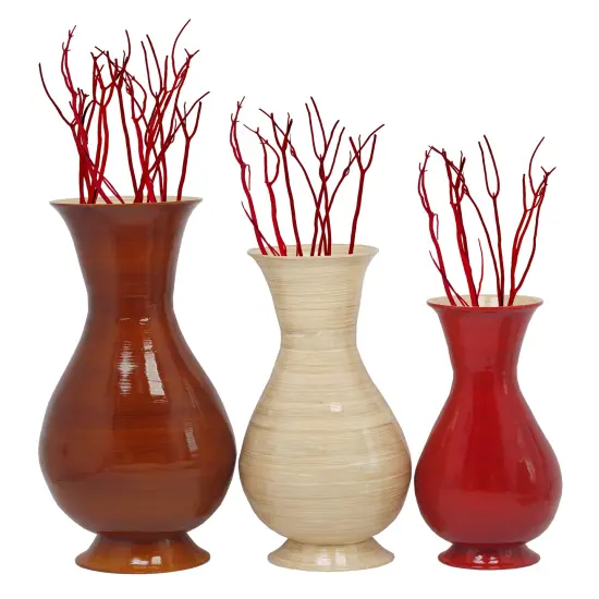 Tall Modern Decorative Floor Vase: Handmade, Natural Bamboo Finish, Contemporary Home D&eacute;cor, Handcrafted Bamboo, Elegant Interior Design, Bamboo Craftsmanship, Statement Piece for Modern Spaces {3}