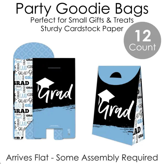 Big Dot of Happiness Light Blue Grad Best is Yet to Come Graduation Gift Favor Bags Party Goodie Boxes - Set of 12 {7}
