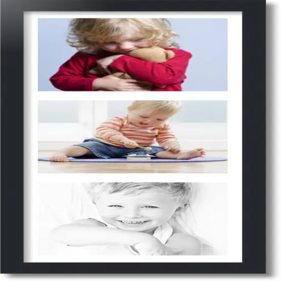 ArtToFrames Collage Photo Picture Frame with 3 - 8x10 inch Openings, Framed in Black with Over 62 Mat Color Options and Plexi Glass (CSM-3926-2156) {1}