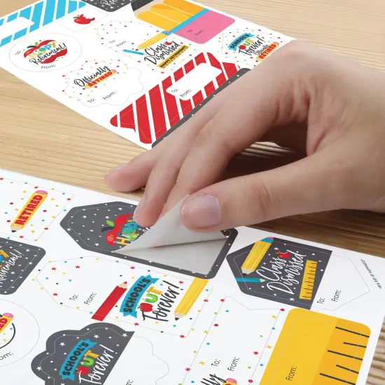 Big Dot of Happiness Teacher Retirement - Assorted Happy Retirement Party Gift Tag Labels - To and From Stickers - 12 Sheets - 120 Stickers {6}