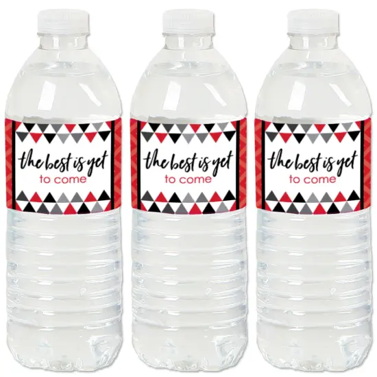 Big Dot of Happiness Red Graduation Party Water Bottle Sticker Labels - Set of 20 {1}