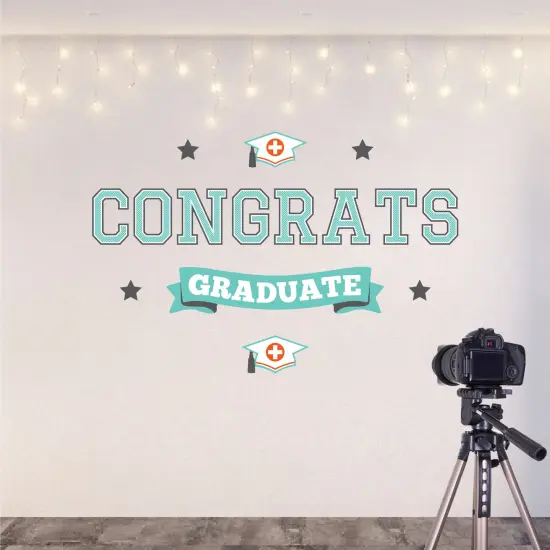 Big Dot of Happiness Medical School Graduation Party Photo Backdrop - Wall Decals {6}
