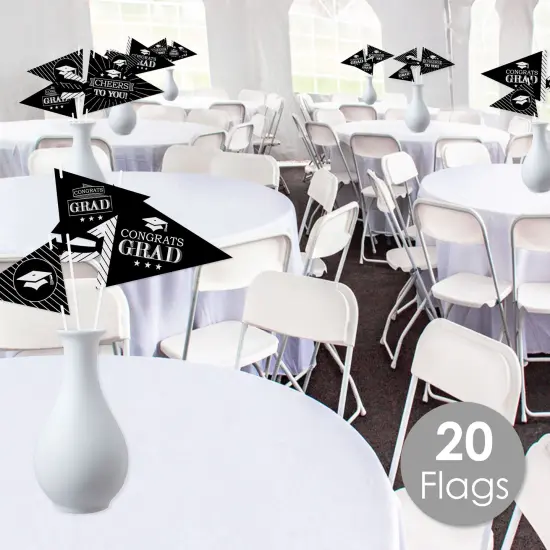 Big Dot of Happiness Graduation Cheers - Triangle Graduation Party Photo Props - Pennant Flag Centerpieces - Set of 20 {3}
