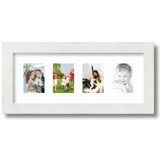 ArtToFrames Collage Photo Picture Frame with 4 - 2.5x3.5 inch Openings, Framed in White with Over 62 Mat Color Options and Regular Glass (CSM-3966-20) {7}