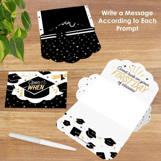 Big Dot of Happiness Goodbye High School, Hello College - Graduation Cards Gift Box Kit - Open When Letters - Set of 8 {3}