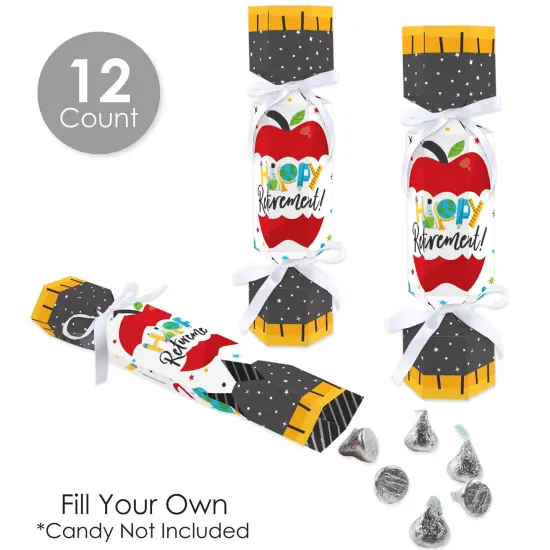 Big Dot of Happiness Teacher Retirement - No Snap Happy Retirement Party Table Favors - DIY Cracker Boxes - Set of 12 {4}