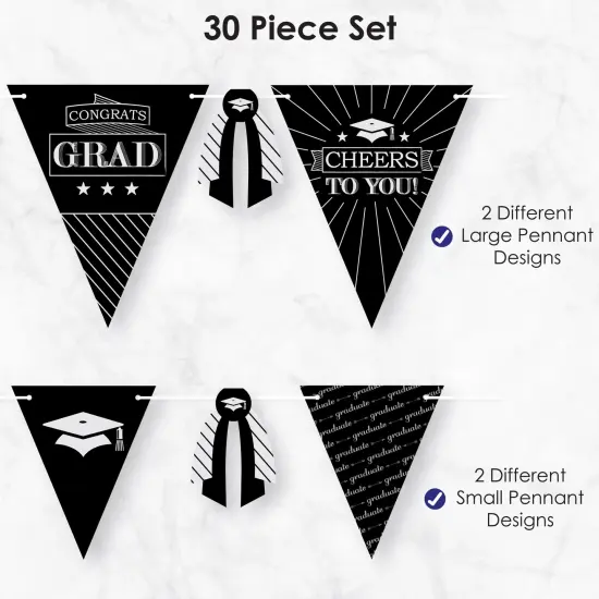 Big Dot of Happiness 30 Piece Graduation Cheers Party Pennant Triangle Banner {6}