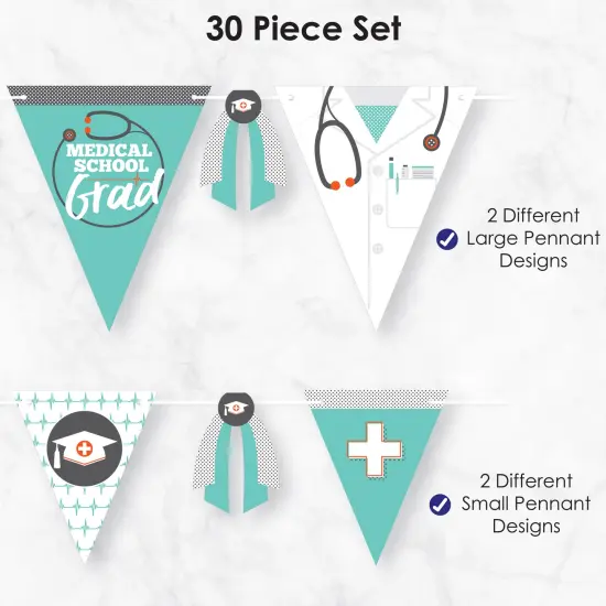 Big Dot of Happiness 30 Piece Medical School Graduation Party Pennant Triangle Banner {6}