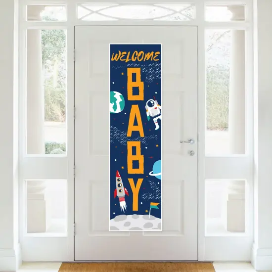 Blast Off to Outer Space - Rocket Ship Baby Shower Front Door Decoration - Vertical Banner {3}