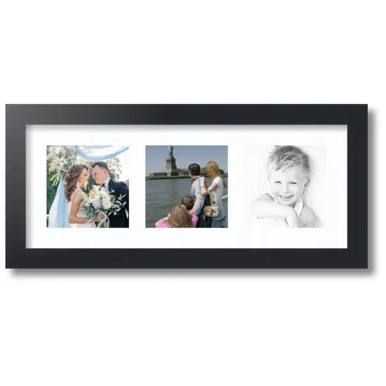ArtToFrames Collage Photo Picture Frame with 3 - 5x5 inch Openings, Framed in Black with Over 62 Mat Color Options and Regular Glass (CSM-3926-95) {7}