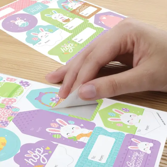Big Dot of Happiness Spring Easter Bunny - Assorted Happy Easter Party Gift Tag Labels - To and From Stickers - 12 Sheets - 120 Stickers {6}