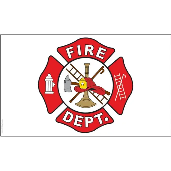 Patriotic Fire Dept Flag (3ft x 5ft) {1}