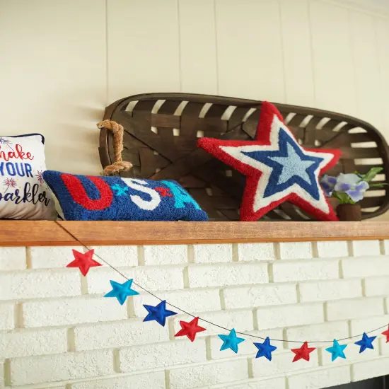 60" Patriotic Stars Garland Strand - 4th of July & Memorial Day Decor {5}