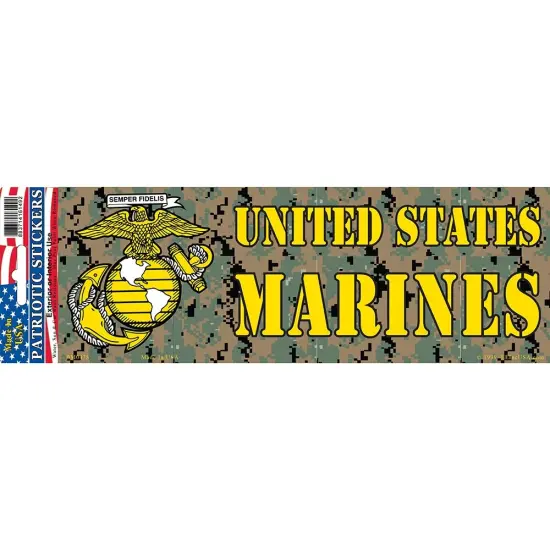 U.S Military United States Marines Bumper Sticker (3-1/2"X10"). {1}