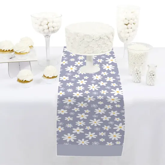 Big Dot of Happiness Purple Daisy Flowers - Petite Floral Party Paper Table Runner - 12 x 60 inches {3}