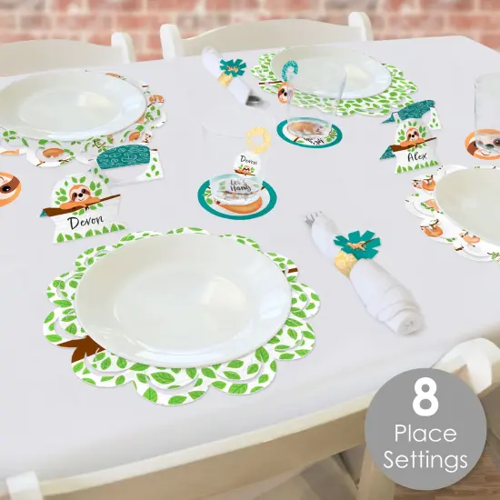 Big Dot of Happiness Let&rsquo;s Hang - Sloth - Baby Shower or Birthday Party Paper Charger & Table Decorations Chargerific Kit for 8 {3}