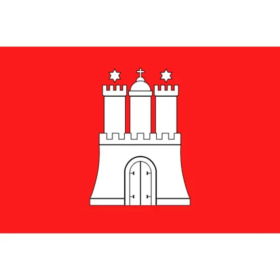 Hamburg Senate Flag with Grommets 3ft x 5ft {1}