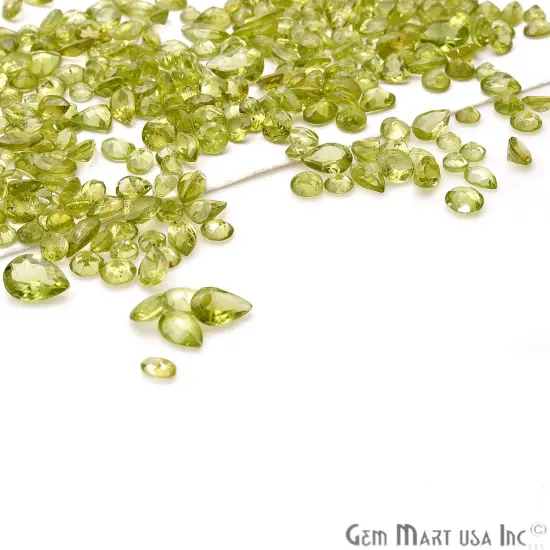 Peridot Gemstone, 100% Natural Faceted Loose Gems, August Birthstone, 6-12mm,50 Carats, GemMartUSA (PT-60001-50) {4}