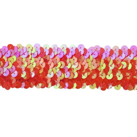 Belagio Stretch Sequin Trim, 1.5" Wide, Hot Pink, 10-Yard Bolt {1}