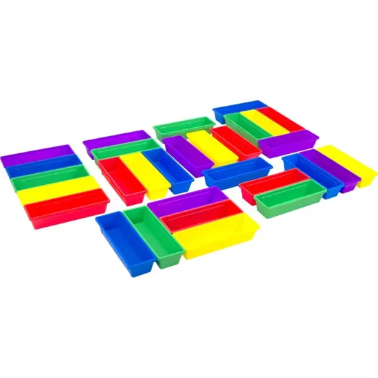 Pencil Trays, Set of 5, Assorted Colors (case of 6) {1}