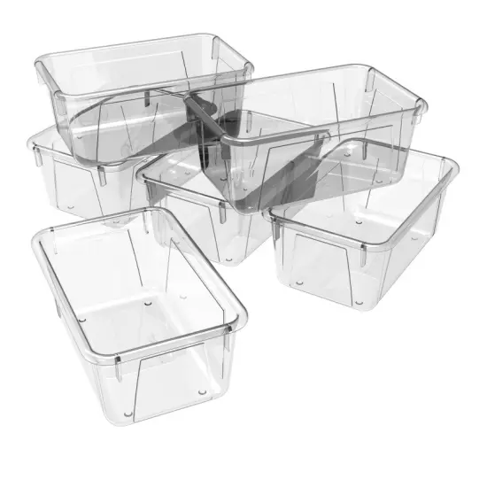 Small Cubby Bin, Classroom Clear (Case of 5) {1}
