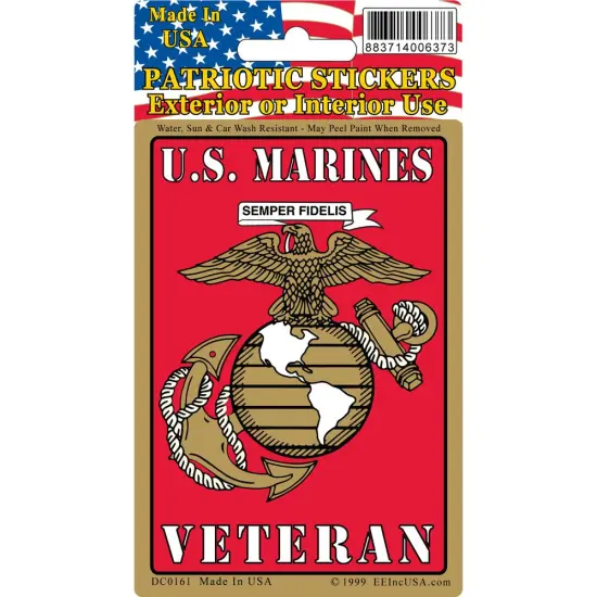 U.S. Marine Corps Veteran Sticker 2-3/4"X4" {1}