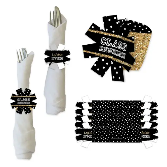 Big Dot of Happiness Reunited - School Class Reunion Party Paper Napkin Holder - Napkin Rings - Set of 24 {1}