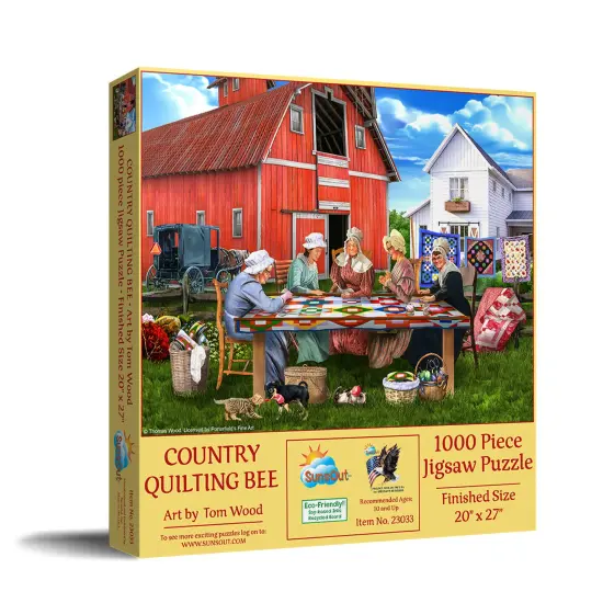 Sunsout Country Quilting Bee 1000 pc Jigsaw Puzzle 23033 {3}