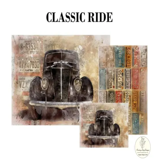 Classic Ride Decoupage & Mixed Media Art Paper - Large {2}