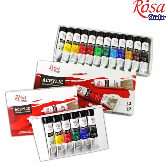 Acrylic paint set of 6 20 ml/0.68 oz, ROSA Studio {5}