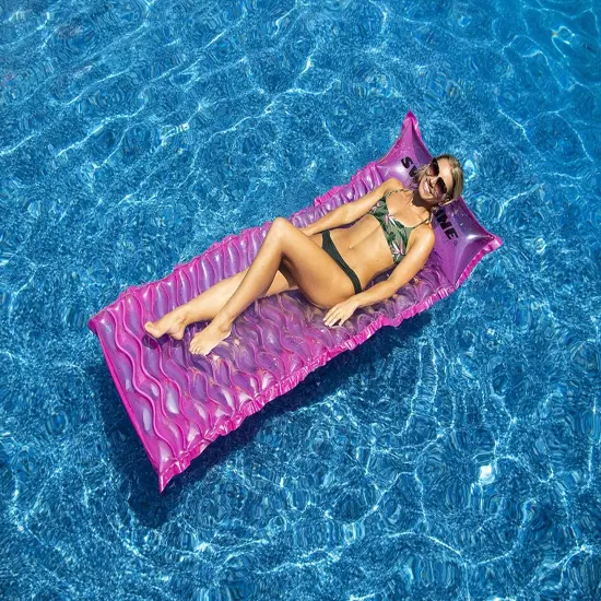 Swim Central Inflatable Insta-Matt Swimming Pool Air Mattress Float - 72" - Pink {3}