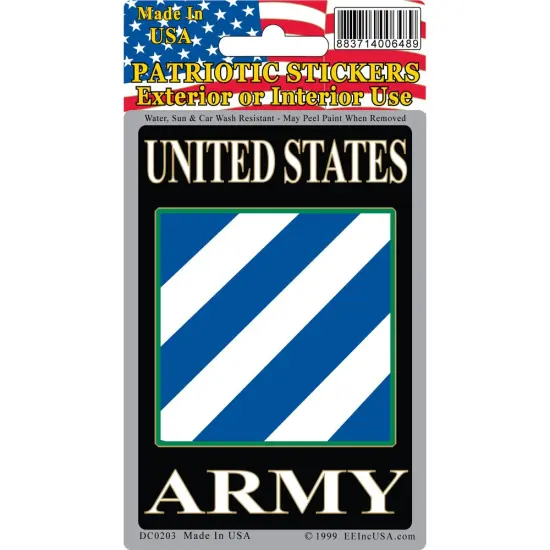 Patritotic United States Army 3rd Division Sticker (3"x4-1/4") {1}