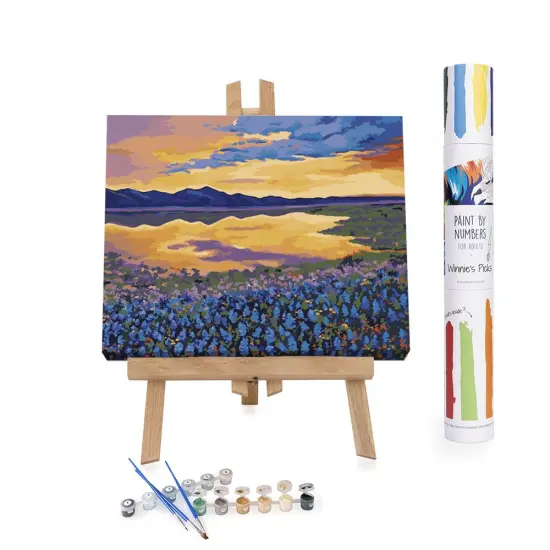 Floral Symphony: Bluebonnet Rhapsody Paint by Numbers - 16x20in - Ships from California, USA {1}