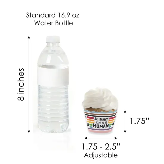 Big Dot of Happiness So Many Ways to Be Human - Cupcake Decoration - Pride Party Cupcake Wrappers and Treat Picks Kit - Set of 24 {7}