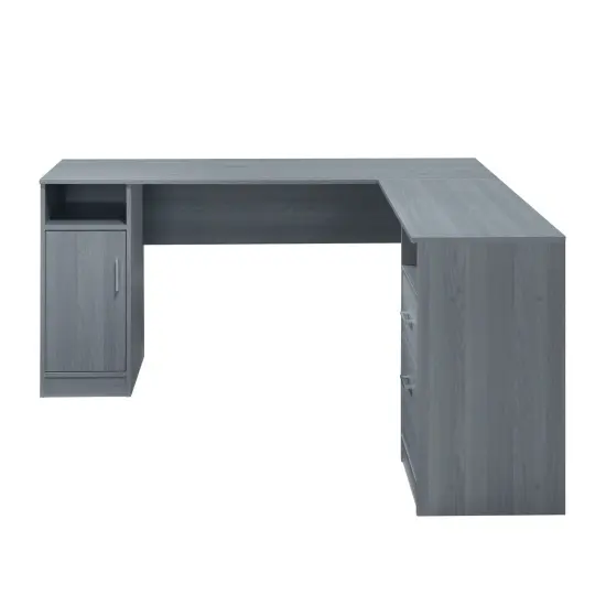 Techni Office Solutions 59.5" Gray Durable L-Shaped Computer Desk {3}